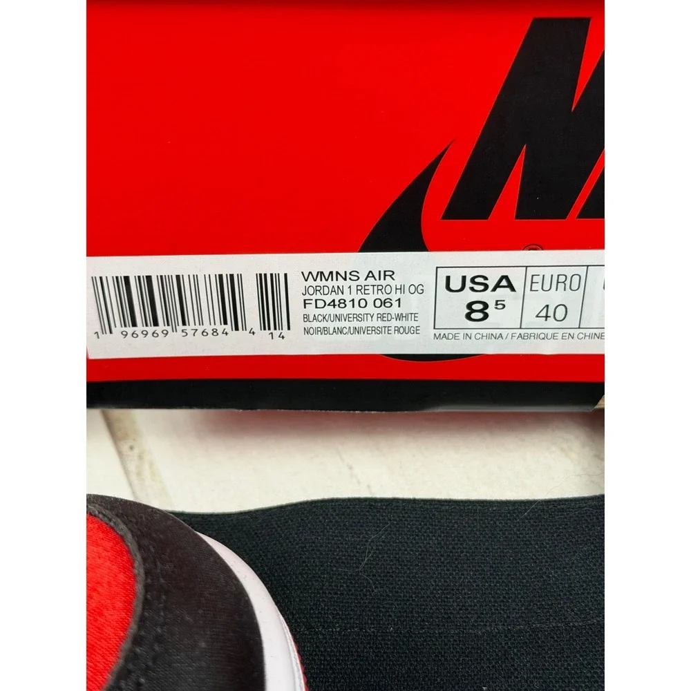 Nike Air Jordan 1 High OG Satin Bred Black Red FD4810-061 Mens 7 Womens 8.5
